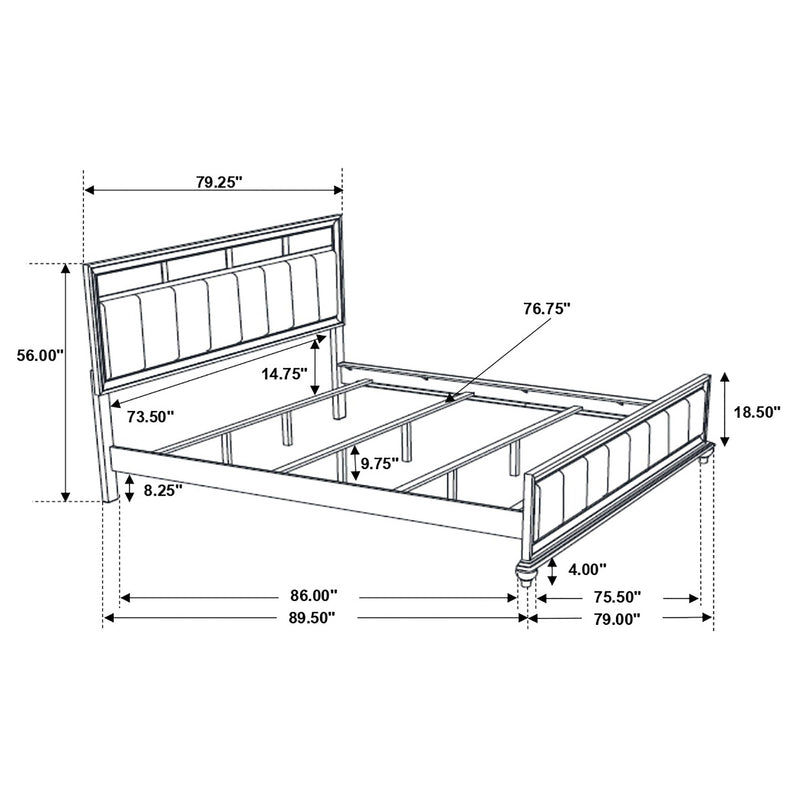Barzini  California King Bedroom Set Black