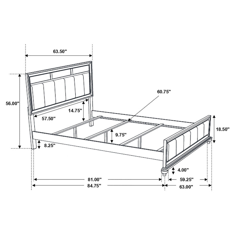 Barzini  California King Bedroom Set Black