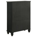 Sandy Beach 5-drawer Bedroom Chest Black