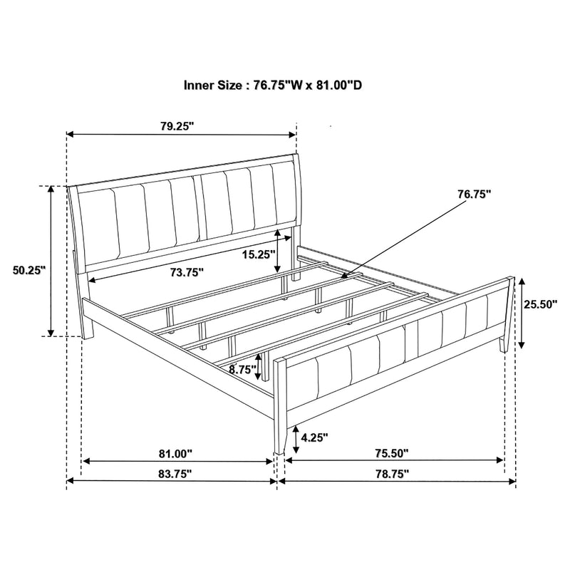 Carlton Wood California King Panel Bed Cappuccino