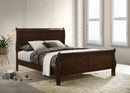Louis Philippe 47-inch  Sleigh Panel Bed White