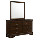 Louis Philippe 6-drawer Dresser and Mirror White