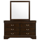 Louis Philippe 6-drawer Dresser and Mirror White