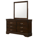 Louis Philippe 6-drawer Dresser and Mirror White