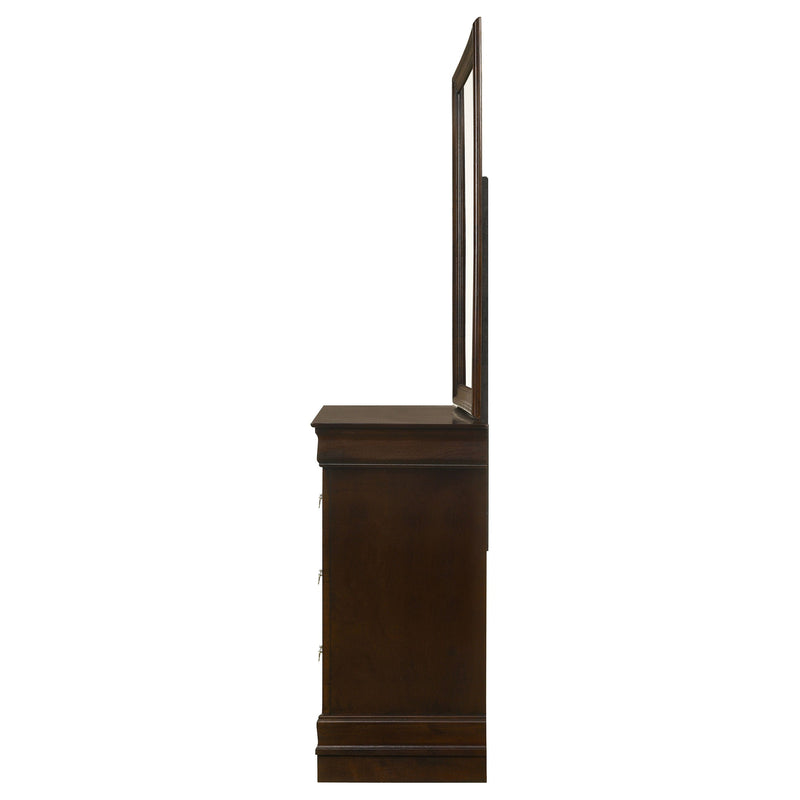 Louis Philippe 6-drawer Dresser and Mirror White