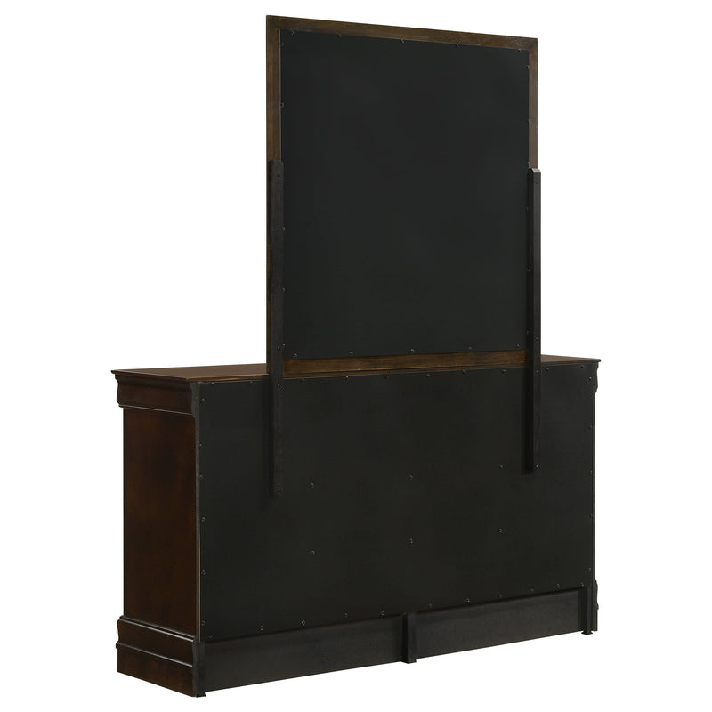 Louis Philippe 6-drawer Dresser and Mirror White