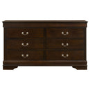 Louis Philippe 6-drawer Dresser and Mirror White