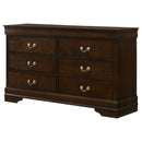 Louis Philippe 6-drawer Dresser and Mirror White