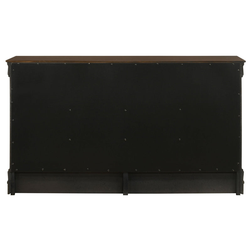 Louis Philippe 6-drawer Dresser and Mirror White