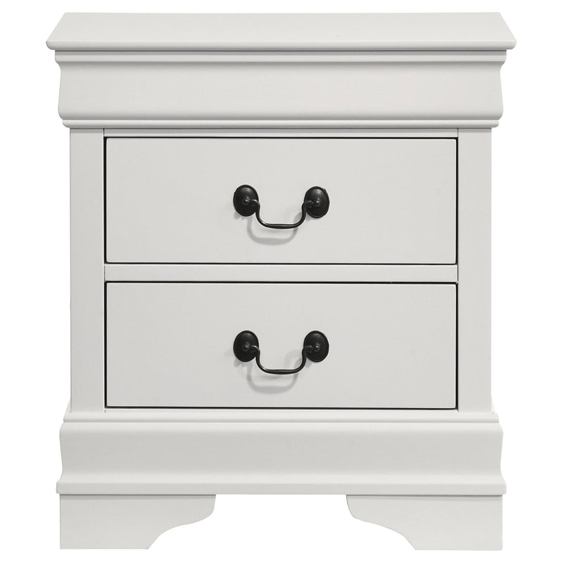Louis Philippe 2-drawer Nightstand Bedside Table White