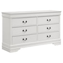 Louis Philippe 6-drawer Dresser and Mirror White