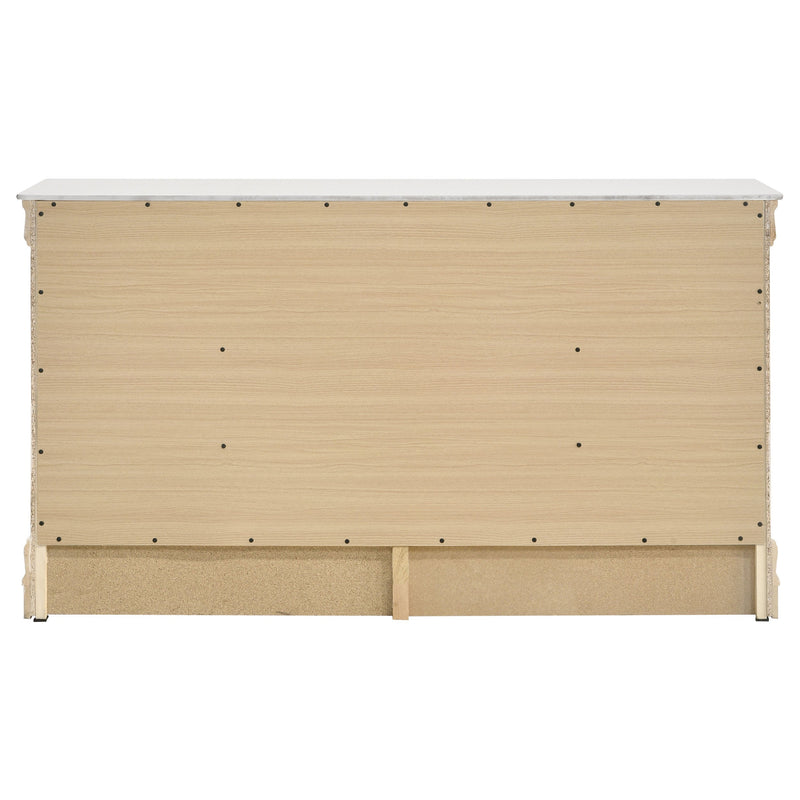 Louis Philippe 6-drawer Dresser and Mirror White