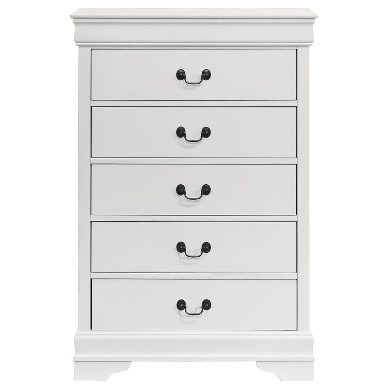 Louis Philippe 5-drawer Bedroom Chest Cappuccino
