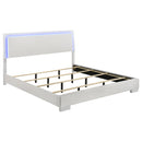 Felicity Wood California King LED Panel Bed White High Gloss