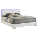 Felicity Wood California King LED Panel Bed White High Gloss