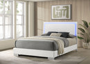 Felicity Wood California King LED Panel Bed White High Gloss