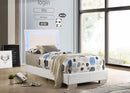 Felicity Wood  Panel Bed White High Gloss