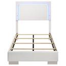 Felicity Wood Twin LED Panel Bed White High Gloss