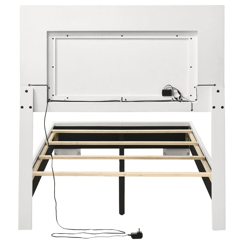 Felicity Wood  Panel Bed White High Gloss