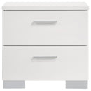 Felicity 2-drawer Nightstand White High Gloss