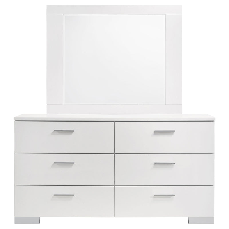 Felicity 6-drawer Dresser White High Gloss