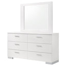 Felicity 6-drawer Dresser White High Gloss
