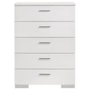Felicity 5-drawer Bedroom Chest White High Gloss