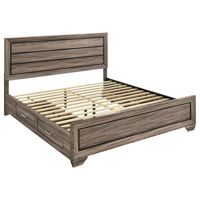 Kauffman Wood California King Panel Bed Dark Cocoa