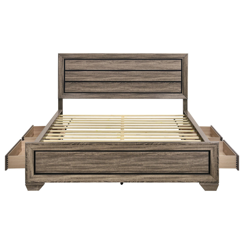 Kauffman Wood California King Panel Bed Dark Cocoa