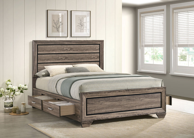 Kauffman Wood California King Panel Bed Dark Cocoa