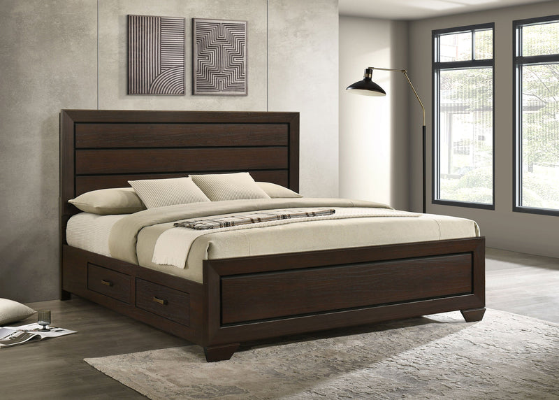 Kauffman Wood California King Panel Bed Dark Cocoa
