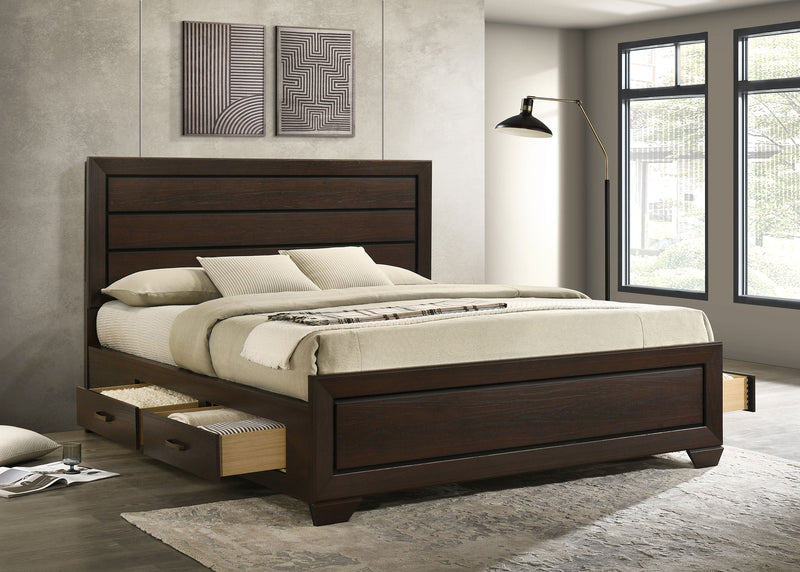 Kauffman Wood California King Panel Bed Dark Cocoa