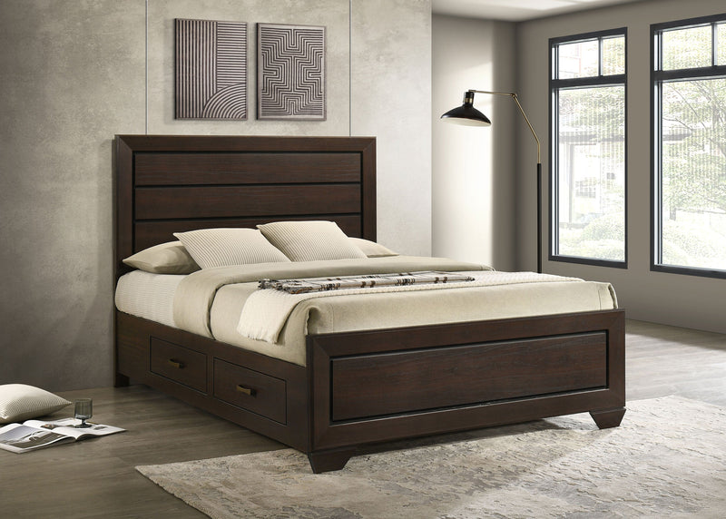 Kauffman Wood California King Panel Bed Dark Cocoa