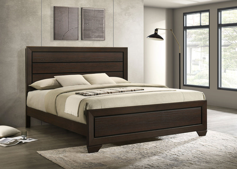 Kauffman Wood California King Panel Bed Dark Cocoa