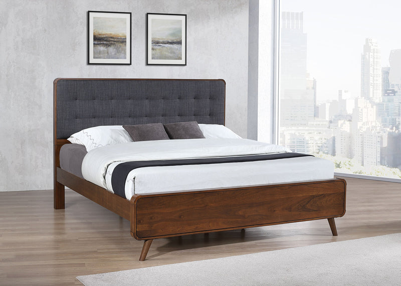Robyn Wood California King Platform Bed Dark Walnut