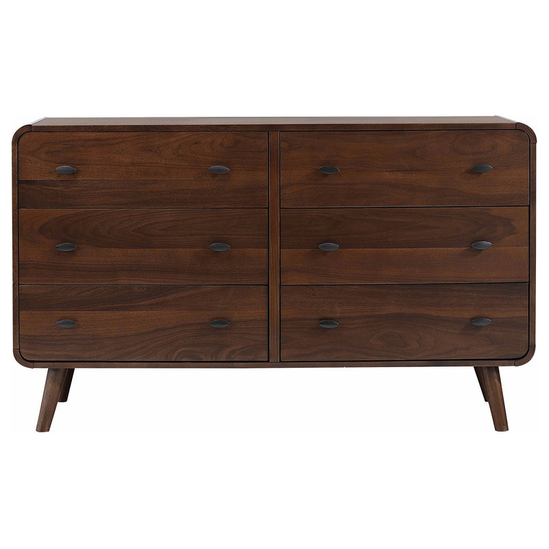 Robyn 6-drawer Bedroom Dresser and Mirror Light Ash