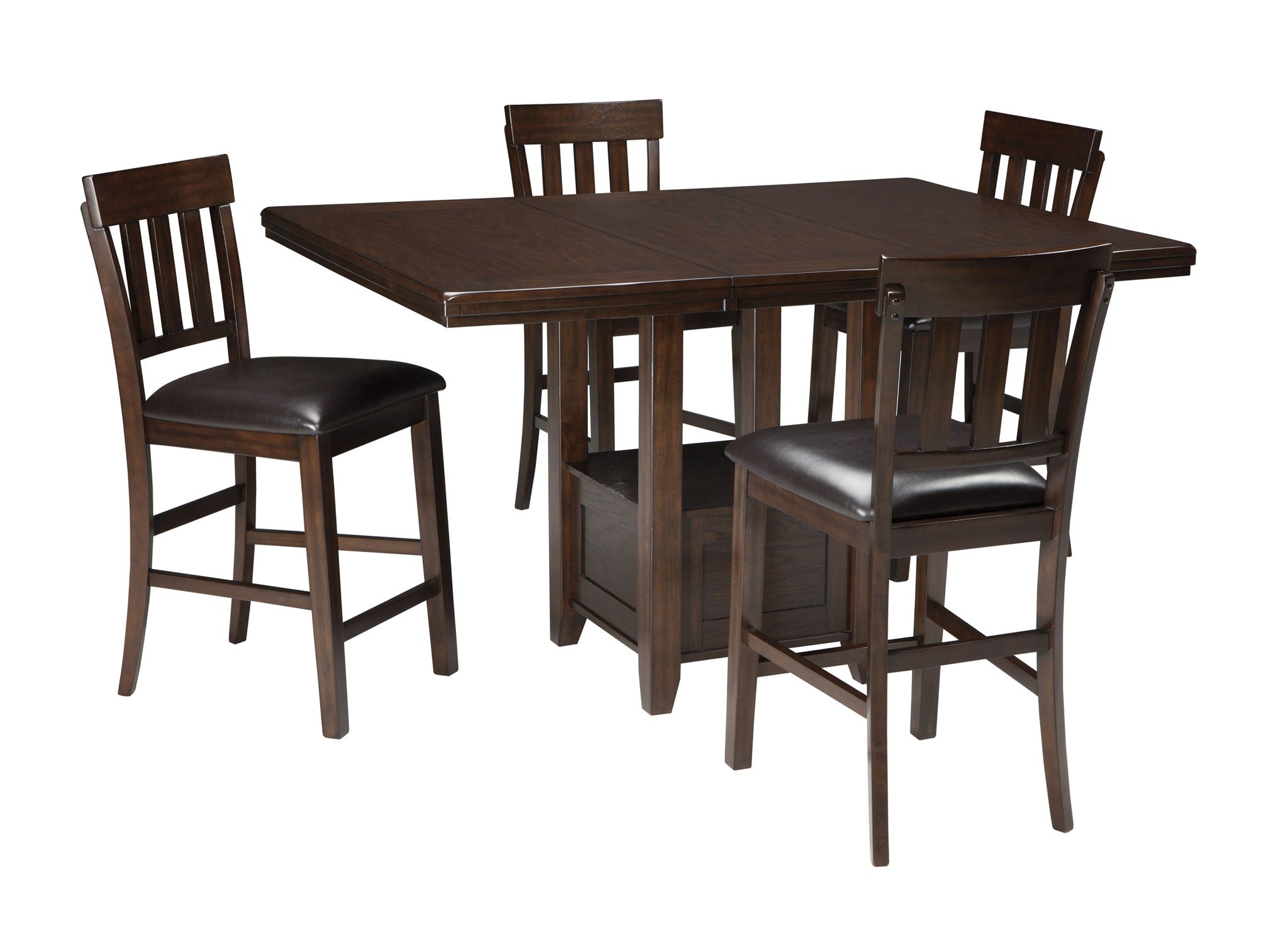 Haddigan - Rectangular Dining Room Counter Extension Table - Dark Brown