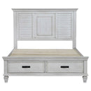 Franco Wood  Panel Bed Distressed White
