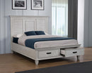 Franco Wood  Panel Bed Distressed White