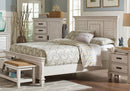 Franco Wood  Panel Bed Distressed White