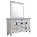 Franco 5-drawer Dresser Distressed White