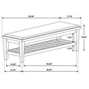 Franco Fabric Upholstered Bench with Shelf Distressed White