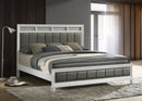 Barzini Wood  Panel Bed White
