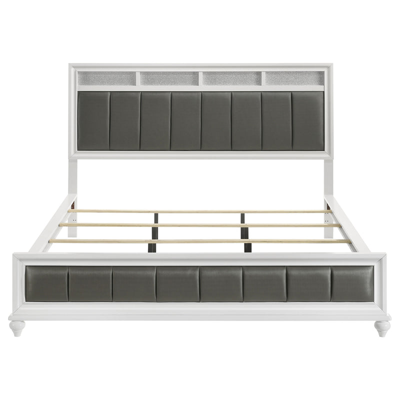 Barzini Wood  Panel Bed White