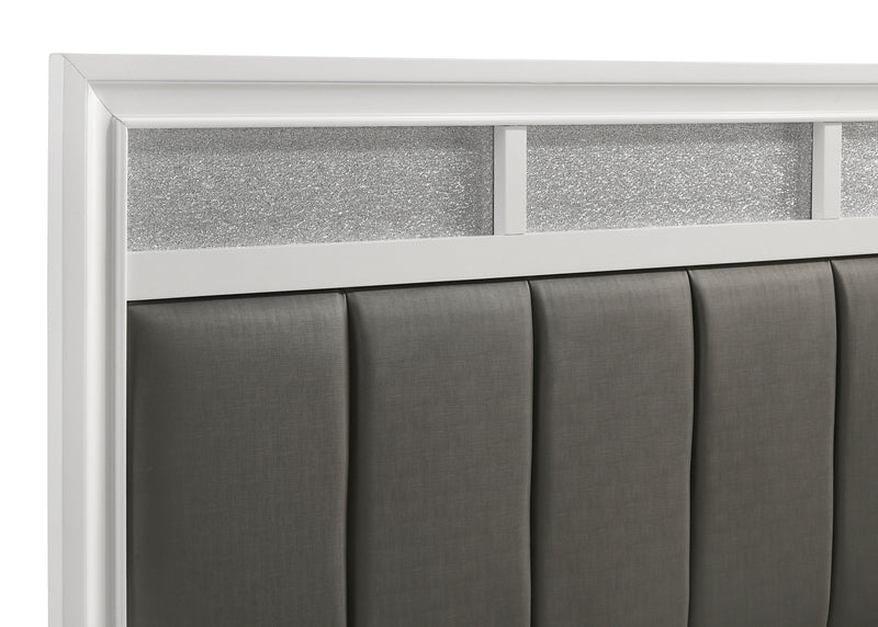 Barzini Wood  Panel Bed White