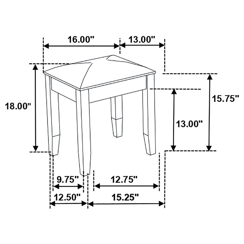 Barzini 7-drawer Vanity Set with Lighting White
