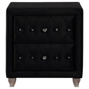 Deanna Upholstered 2-drawer Nightstand Black