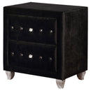Deanna Upholstered 2-drawer Nightstand Black