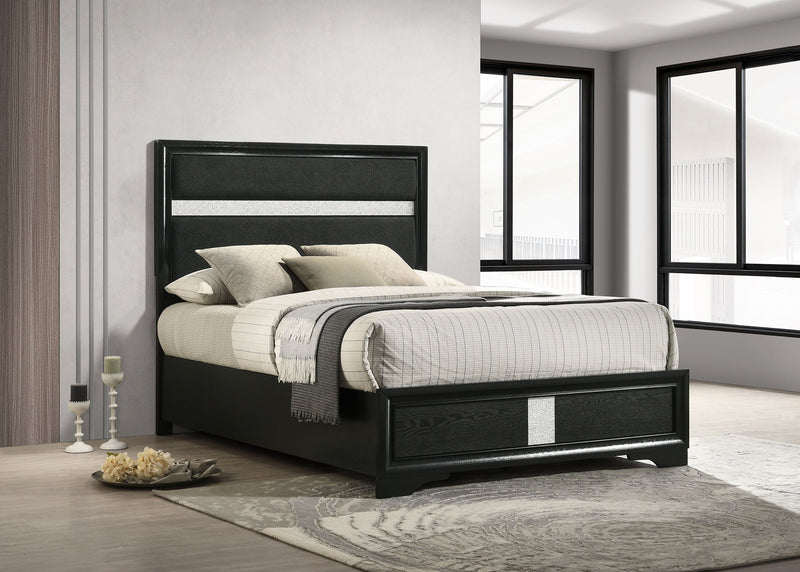Miranda 51-inch Wood California King Storage Panel Bed Black