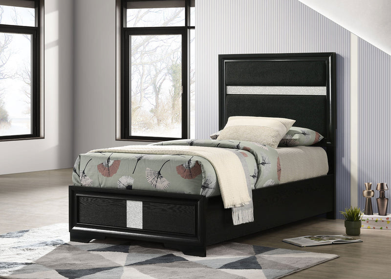 Miranda 51-inch Wood California King Storage Panel Bed Black
